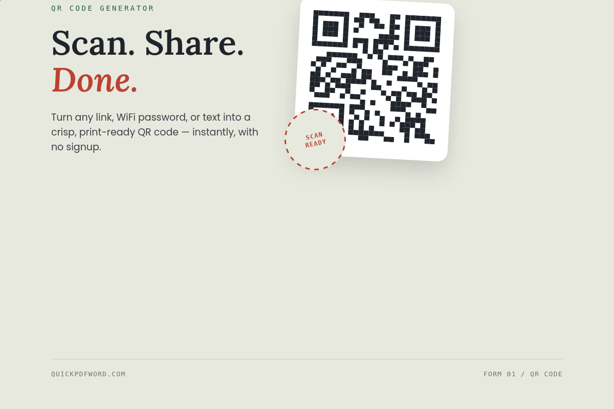 WiFi QR code generator
